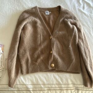 Princess Polly fur cartigan with gold buttons size S/M NEVER WORN